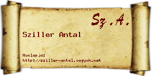 Sziller Antal névjegykártya